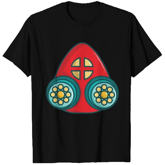 Red Orange nuclear gas mask with filter T Shirts