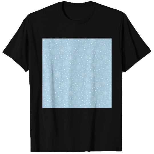 Light Blue Snowflakes Pattern T Shirts