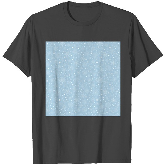 Light Blue Snowflakes Pattern T Shirts