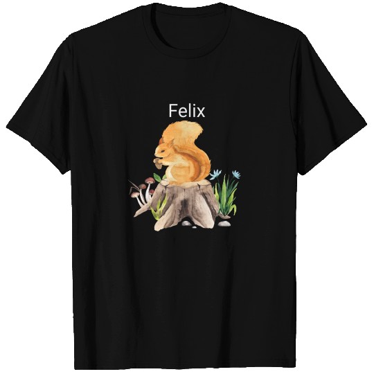 Forest animal squirrel with name Felix T Shirts