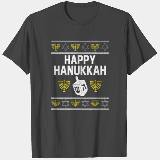Hanukkah Jewish Ugly Christmas - Reindeer Jewdol T Shirts