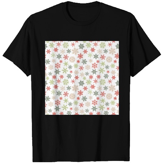 Modern Snowflakes Pattern T Shirts