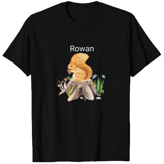 Forest animal squirrel with name Rowan T Shirts