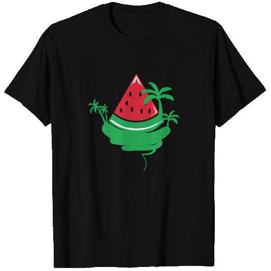 Watermelon Palm Beach Melon Summer Tropical Fruit T Shirts