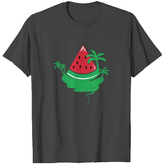 Watermelon Palm Beach Melon Summer Tropical Fruit T Shirts