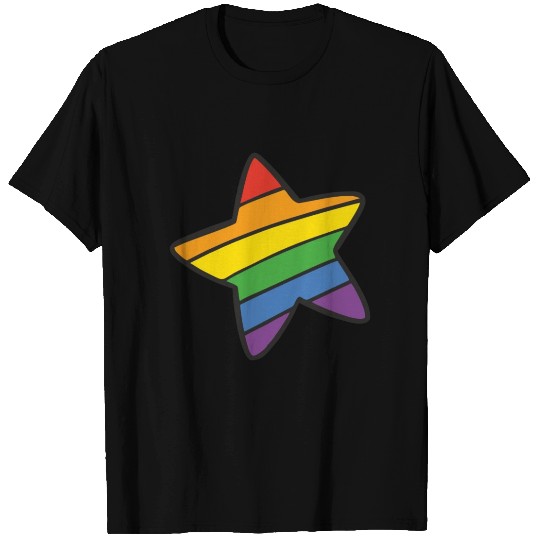 LGBTQ+ Rainbow Star T Shirts