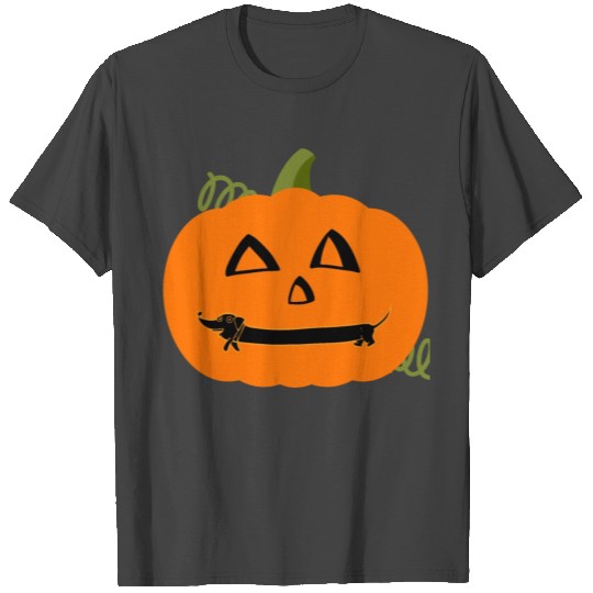 Halloween Pumpkin Dachshund Costume funny T Shirts