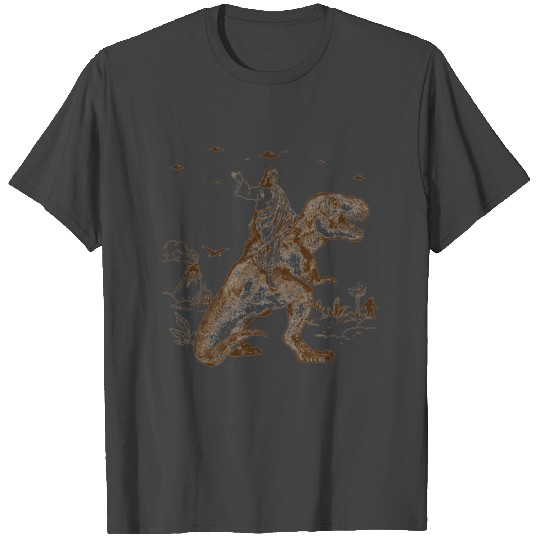 Jesus Riding a Dinosaur T Shirts