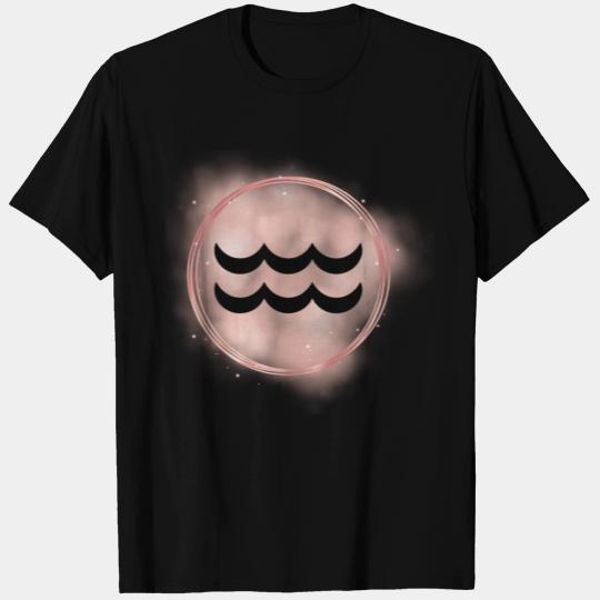 Aquarius Zodiac Signs Light Pink Frame T Shirts
