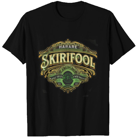 skirifool stylish badge black lime green n gold T Shirts