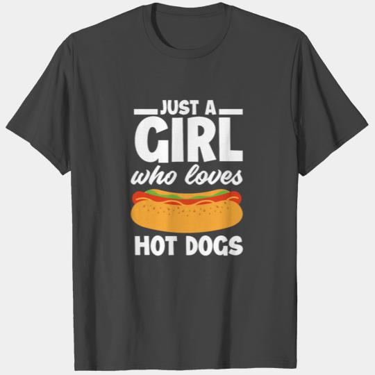 Just A Girl Who Loves Hot Dogs Funny Hot Dog T Shirts