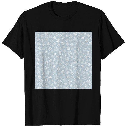 Modern Grey Snowflakes Pattern T Shirts