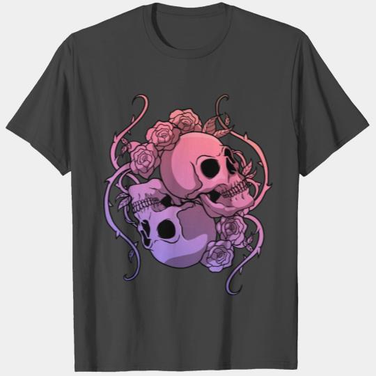 Gothic Skull and Roses T Shirts