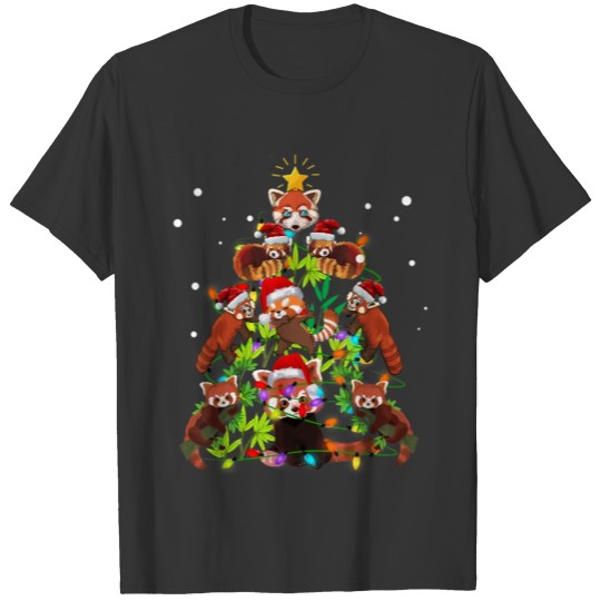 Red Panda Christmas Tree T Shirts