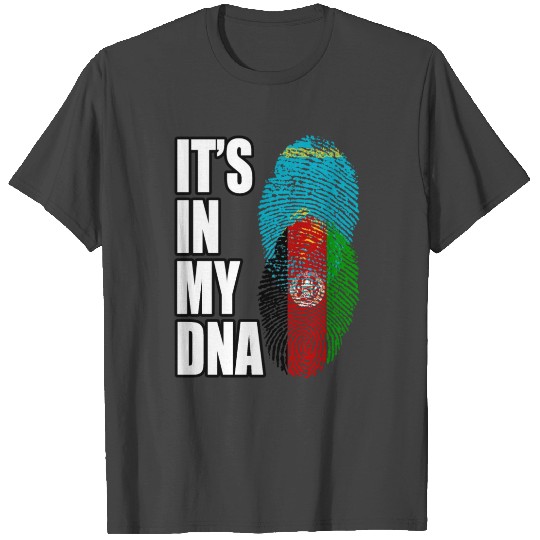 Kazakhstani And Afghanistan Mix Heritage DNA Flag T Shirts