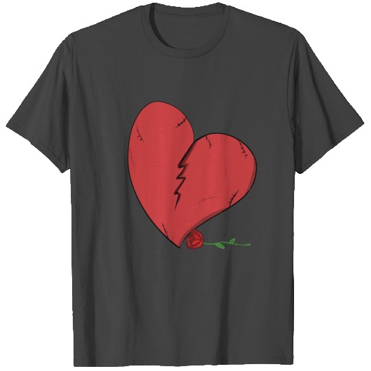 broken heart sad red T Shirts