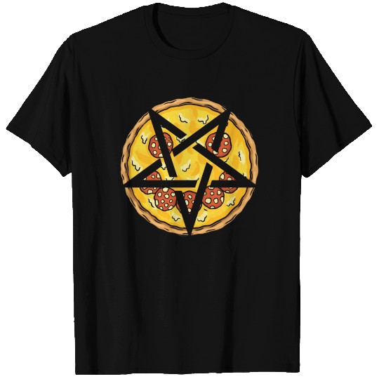Satanic Cult Pentagram Cheesy Pizza Spooky T Shirts