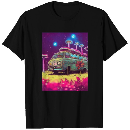 Van and Mushrooms | Trippy Road Trip T Shirts