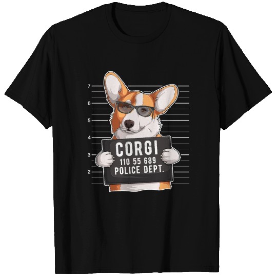 Corgi Mugshot Dog Lover T Shirts
