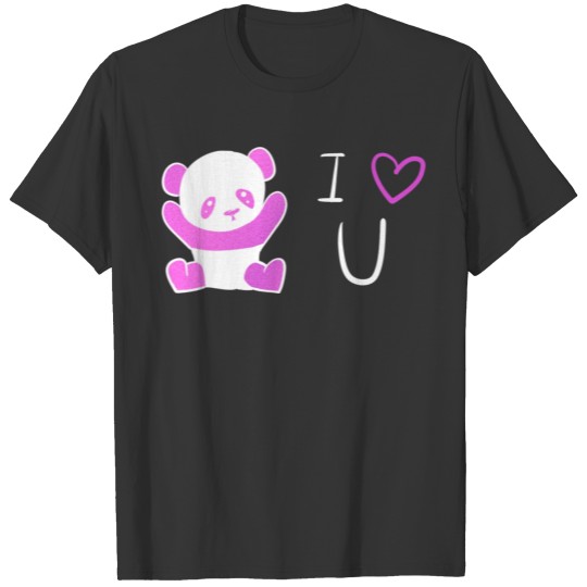 pink panda i love you T Shirts