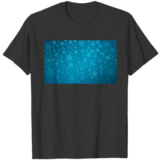 Abstract Blue Christmas Winter Pattern T Shirts