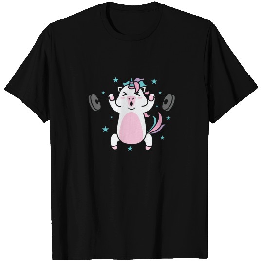 Unicorn doing Fitness Weight Lifting Sport T Shirts