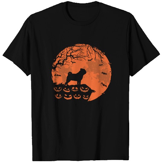Pug And Moon Halloween Funny Dog Lover Gift T Shirts