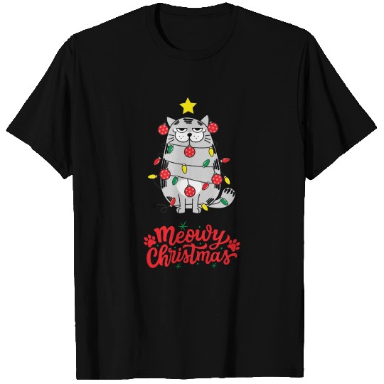Christmas - Meowy Christmas Funny Cat! T Shirts