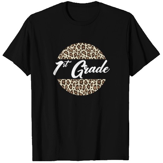 1st Grade Cheetah Print School Teacher Student T Shirts