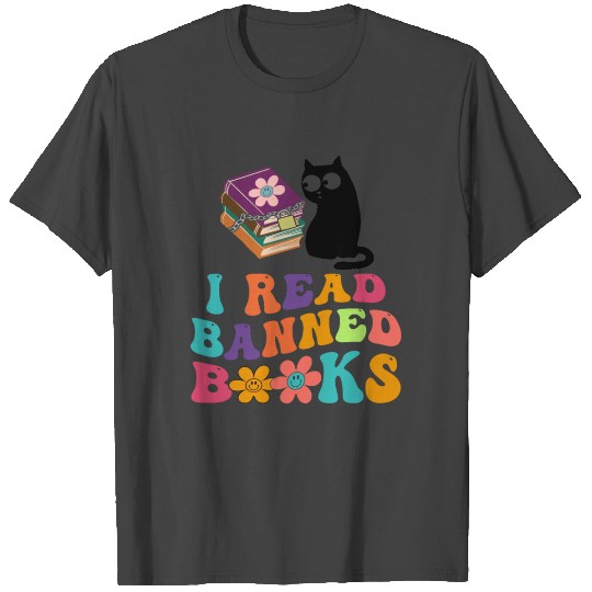 I Read Banned Books Reading Cat - Funny Book T Shirts