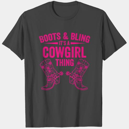 Funny Cowgirl Boots Bling Women Gift Cute Love Cou T Shirts
