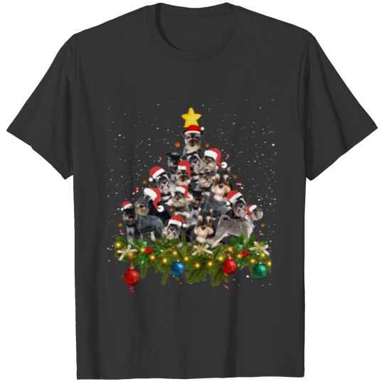 Schnauzer Dogs Tree Christmas Sweater Xmas Pet Dog T Shirts