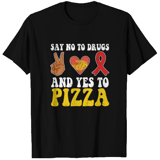 Peace Ribbon Week Awareness Yes Pizza Wear Red T Shirts