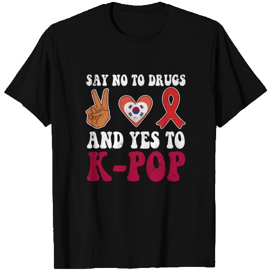 Peace Ribbon Week Awareness Yes K Pop Wear Red T Shirts