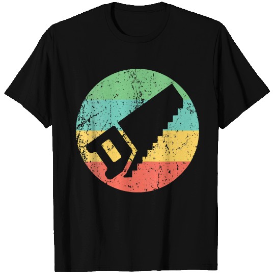 Womens Carpenter Vintage Retro Handsaw V Neck T Shirts