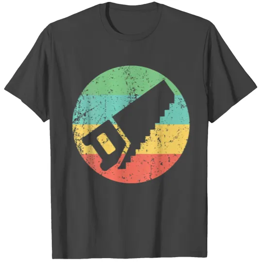 Womens Carpenter Vintage Retro Handsaw V Neck T Shirts