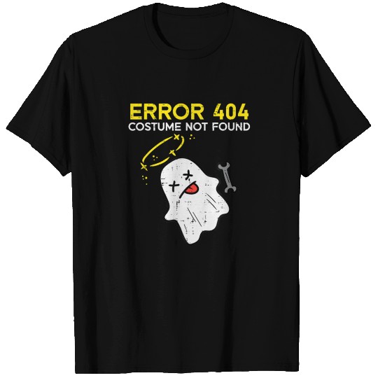 Error 404 Costume Not Found Ghost Funny Halloween T Shirts