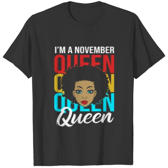 Sagittarius Black Women Birthday November Queen T Shirts