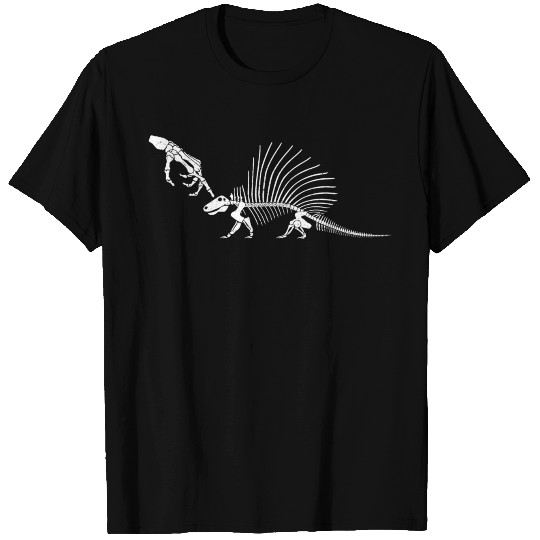 Halloween Dinosaur Lover Skeleton Hand Dimetrodon T Shirts