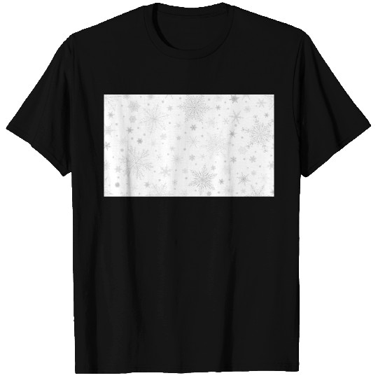 Christmas Snowflakes Pattern Grey White T Shirts