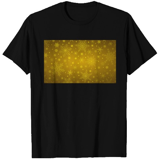 Beautiful Yellow Snowflakes Pattern T Shirts