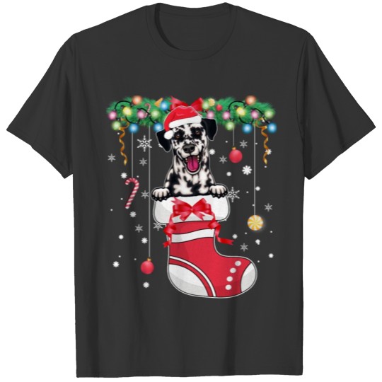 Dalmatian Dog Lover Christmas - Dog Christmas Stoc T Shirts
