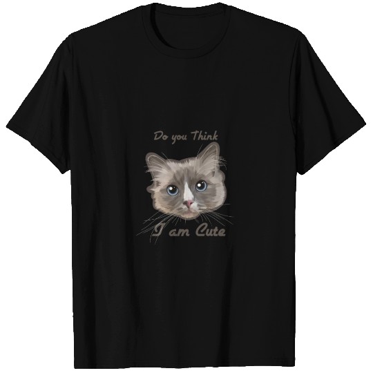 cat grey color T Shirts