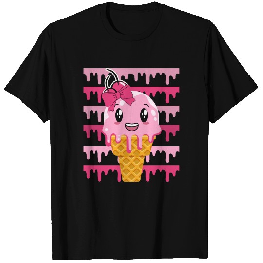 Cute Strawberry Ice Cream Cone T Shirts