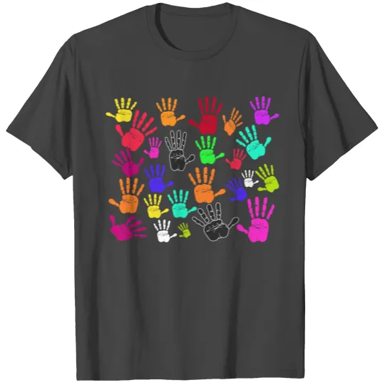 Hands Fitted Print Right And Left T Shirts