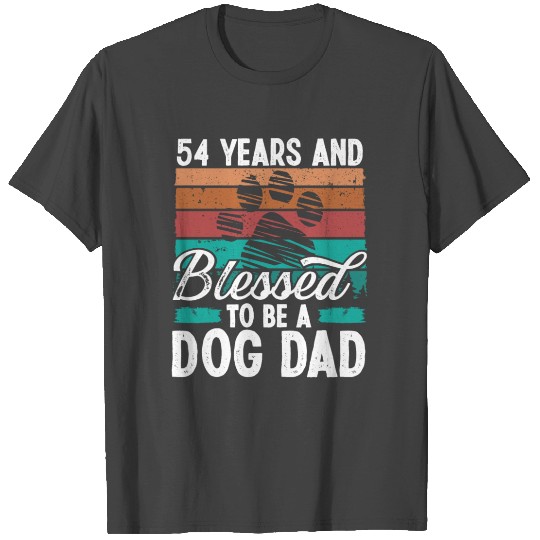 54 Year Old Dog Dad 54 Birthday Retro Dog Father T Shirts