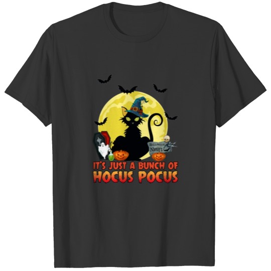 Vintage Halloween Black Cat Its Just A Bunch Of Ho T Shirts