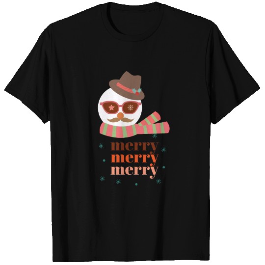 Christmas - Merry Merry Merry-Cool Snowman! T Shirts