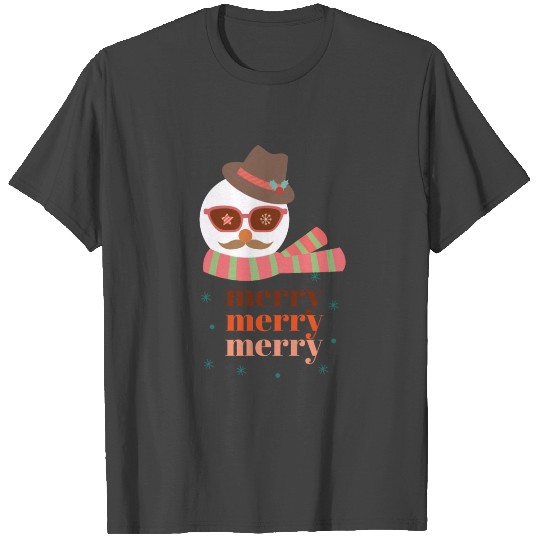 Christmas - Merry Merry Merry-Cool Snowman! T Shirts