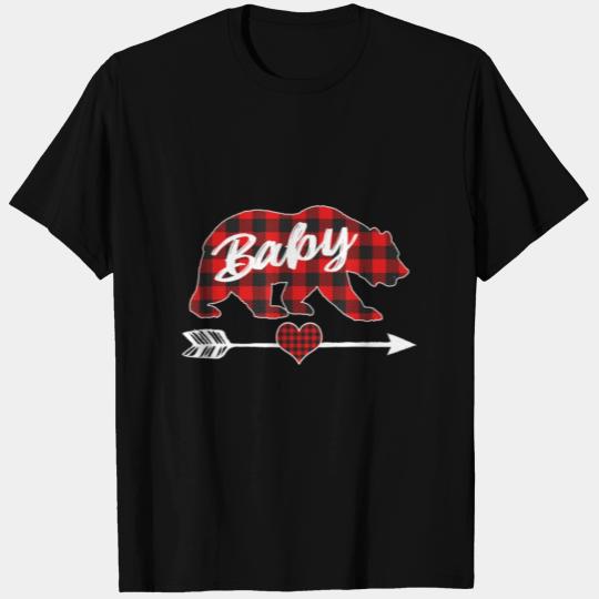 Baby Bear Christmas Pajama Red Plaid Buffalo T Shirts